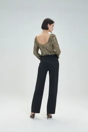 CALÇA REGULAR EM PONTO MILAN  GOA GOA 