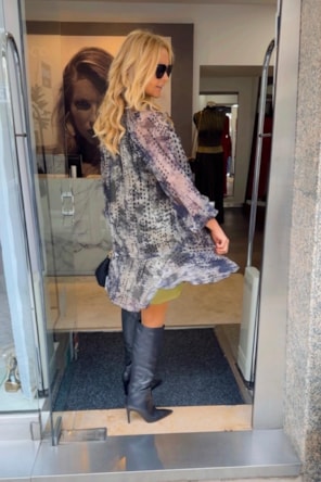 VESTIDO CURTO EM CHIFFON ESTAMPA SAHOCO