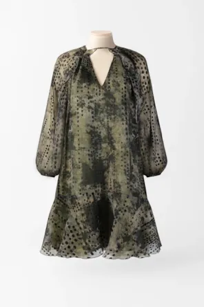 VESTIDO CURTO EM CHIFFON ESTAMPA SAHOCO