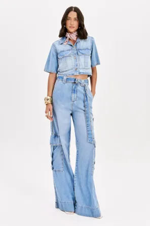 CALÇAS DE GANGA COM BOLÇOS LANÇA PERFUME 