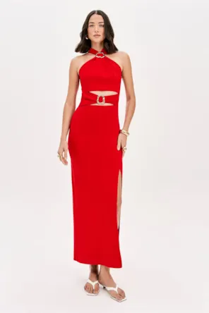 VESTIDO JUSTO MID VERMELHO 
