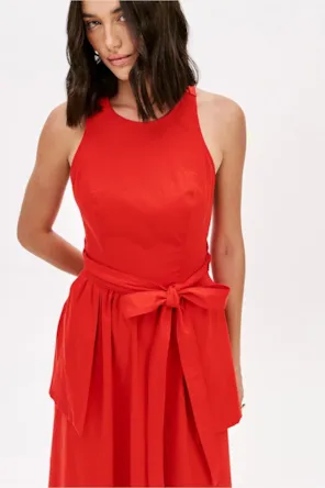 VESTIDO VERMELHO CAVAS LIDY LANÇA PERFUME 