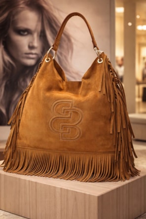 MALA SACO CAMEL FRANJAS BAMBURI 