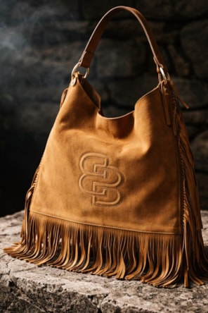 MALA SACO CAMEL FRANJAS BAMBURI 