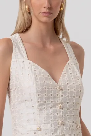 COLETE BORDADO INGLÊS FRACOMINA 