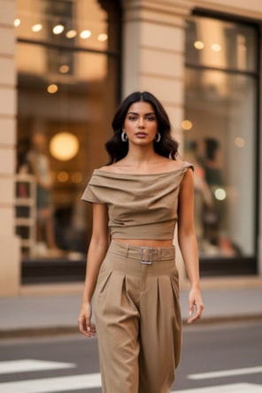 TOP ALÇAS BEGE  ELEH 