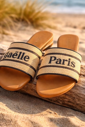 CHINELOS RAFFIA LOGO  GAELLE 