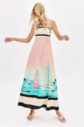 VESTIDO ALÇAS ESTAMPA LANÇA PERFUME 