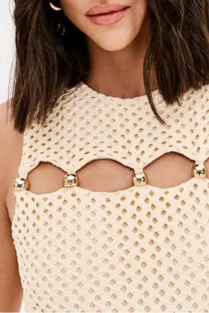 VESTIDO RECORTES LANÇA PERFUME 