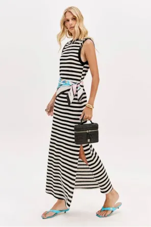 VESTIDO MALHA RISCAS LANÇA PERFUME 