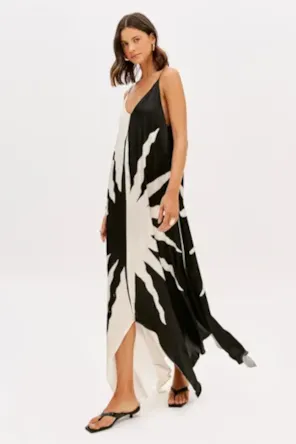 VESTIDO ESTAMPA PRETA LANÇA PERFUME 