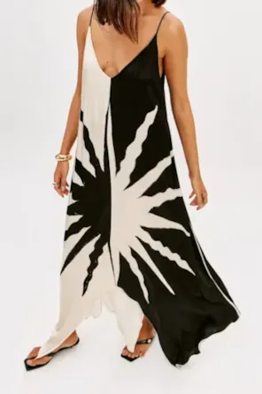 VESTIDO ESTAMPA PRETA LANÇA PERFUME 