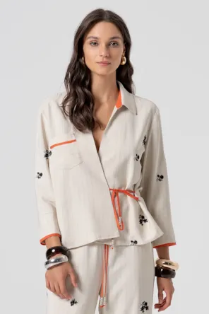 BLUSA BORDADOS FLORAIS  FRACOMINA 