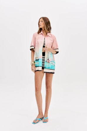 CAMISA ESTAMPA COAST RIVIERA LANÇA PERFUME 